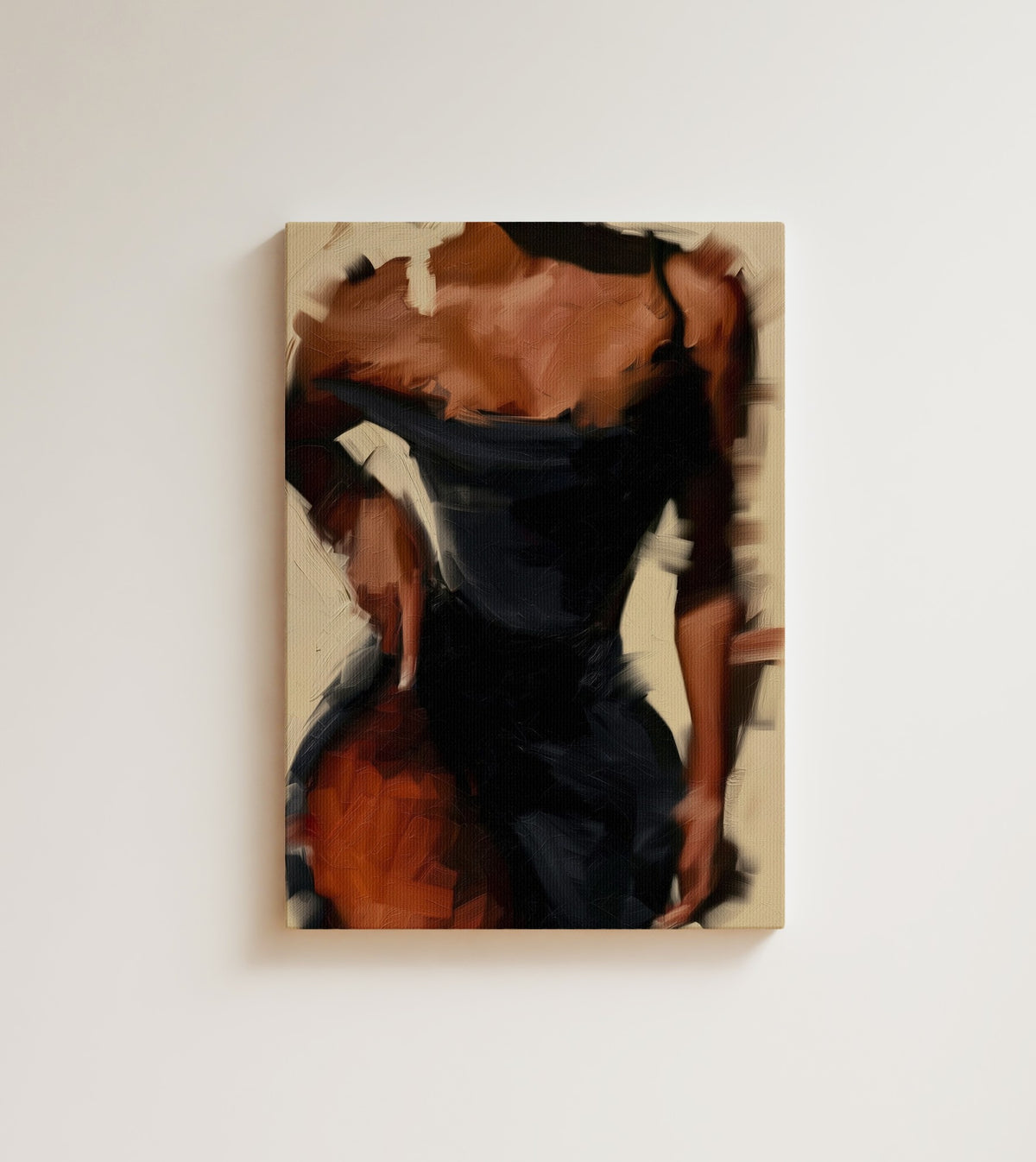 Fleeting: no face, no name, all attitude. Canvas wall art, shown on a plain wall