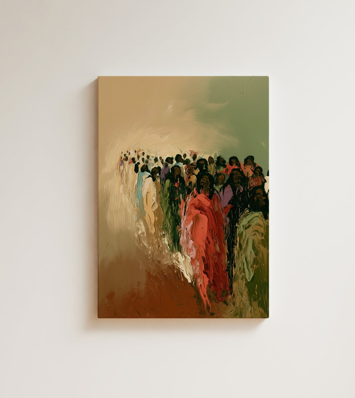 The Great Migration: nobody here walks alone. Canvas wall art, shown on a plain wall