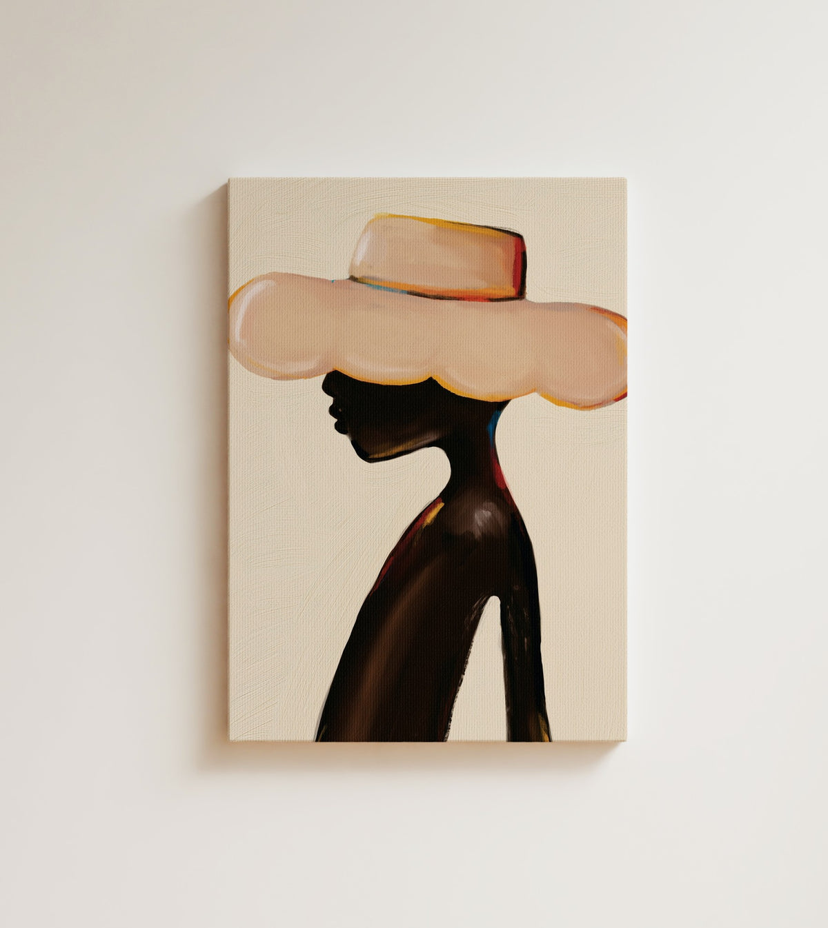 Soft Shade: all hat, all neck, all confidence. Canvas wall art, shown on a plain wall