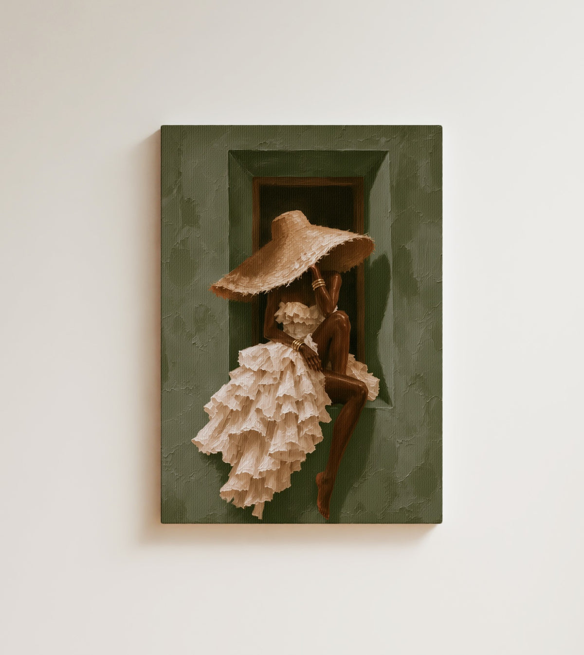 Afternoon Hush, canvas wall art, shown on a plain wall