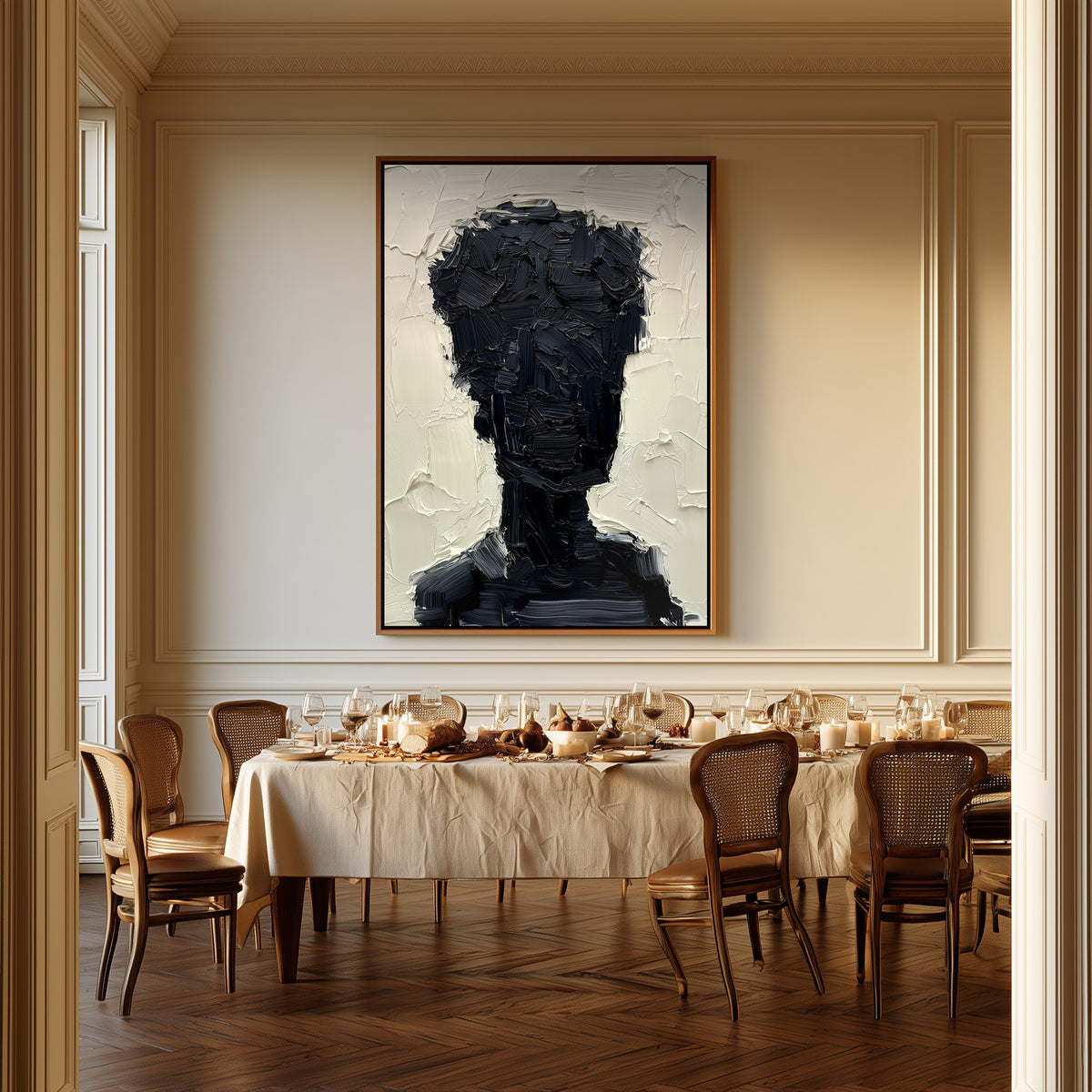 Absence canvas above a dining table