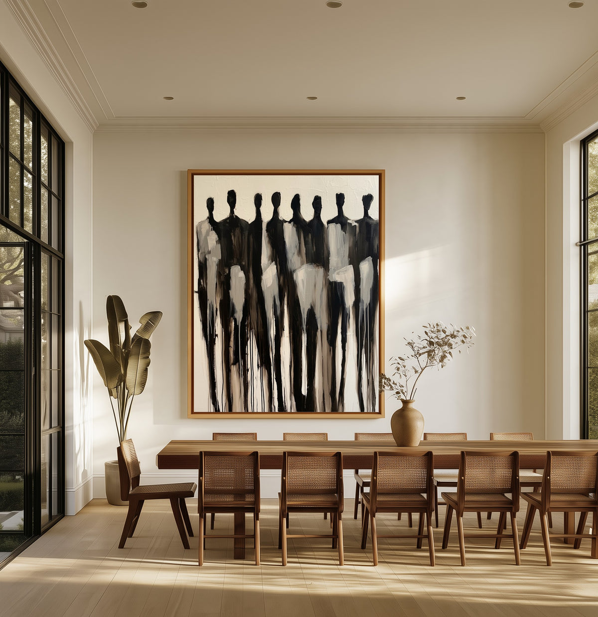 Procession canvas above an oak dining table