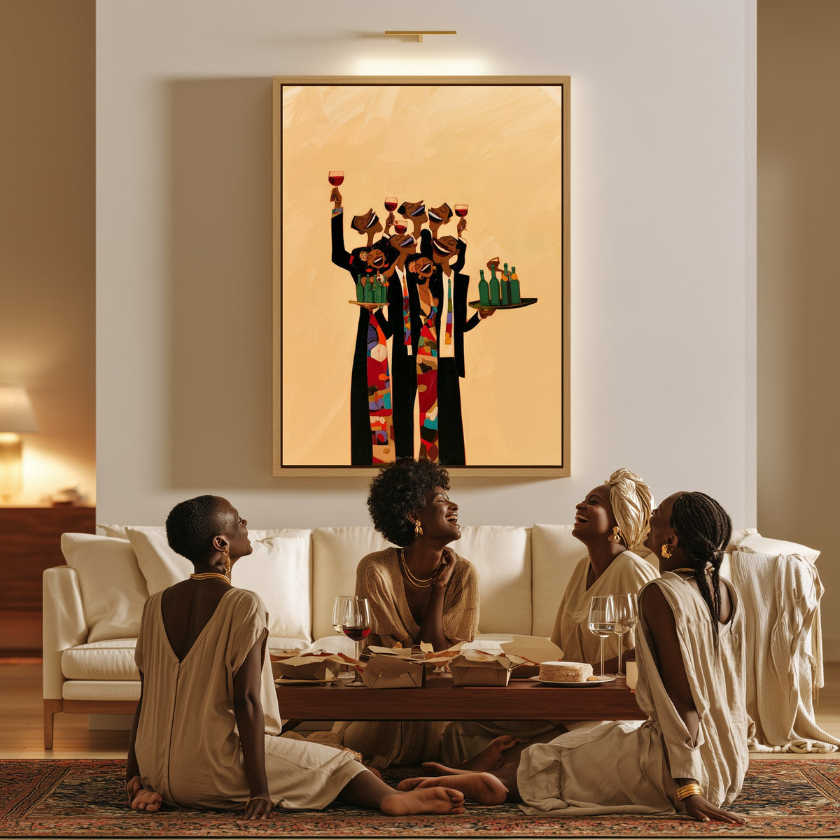 The Toast canvas in a living room, a family sitting together on the floor