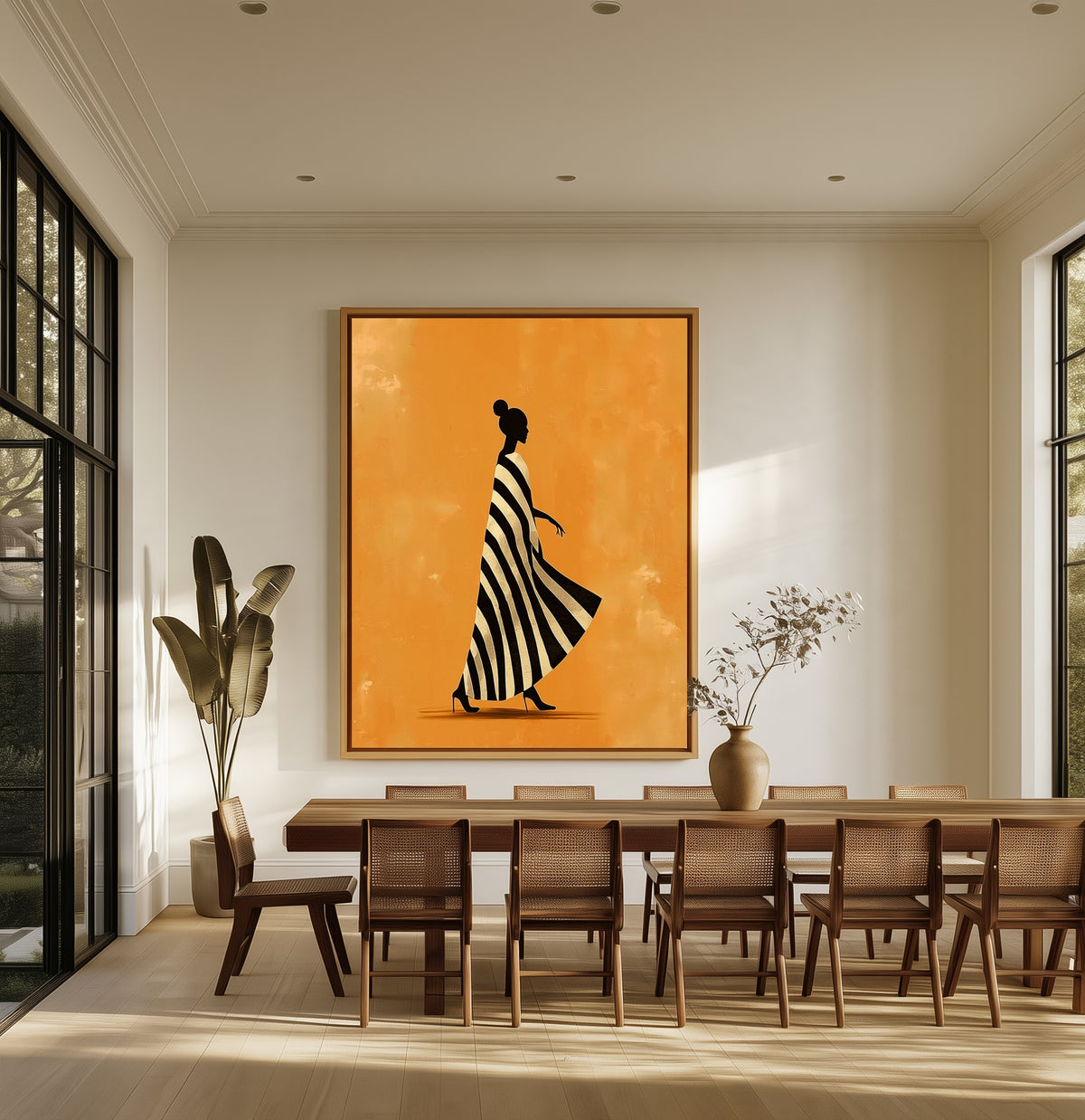 Promenade canvas above an oak dining table