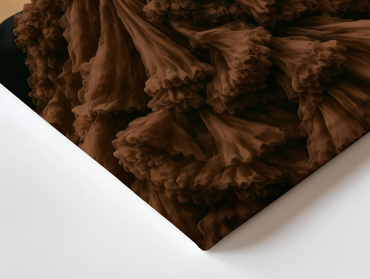 Close-up of the Lady with a Horse canvas: the texture and the image wrapping around the edge