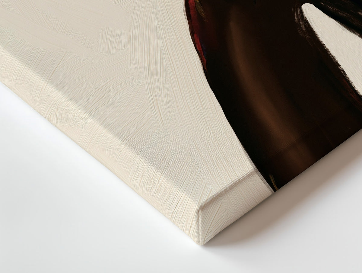 Close-up of the Soft Shade canvas: the texture and the image wrapping around the edge