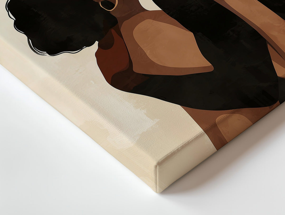Close-up of the Under the Dove canvas: the texture and the image wrapping around the edge