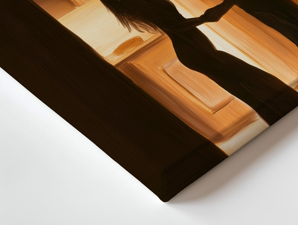 Close-up of the Kitchen Light canvas: the texture and the image wrapping around the edge
