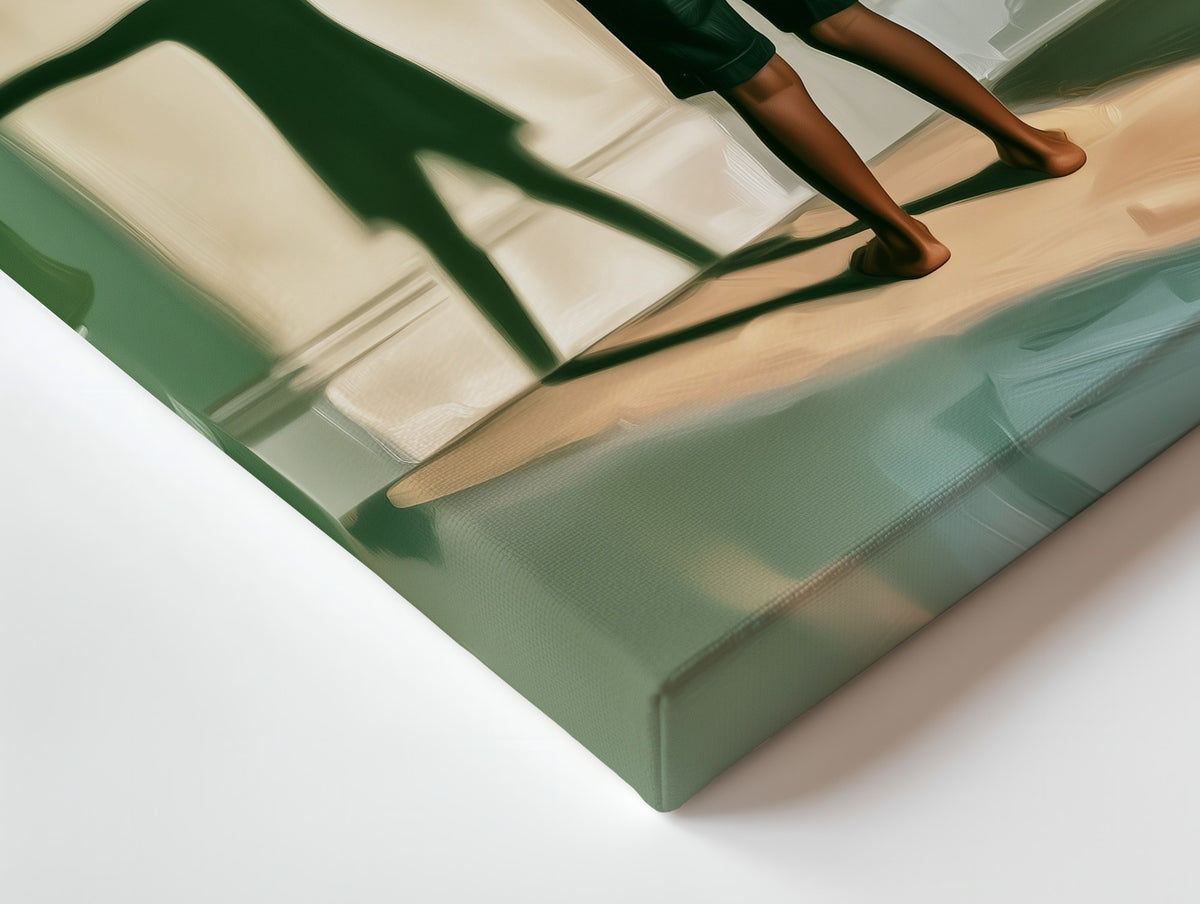 Close-up of the Wings at Noon canvas: the texture and the image wrapping around the edge