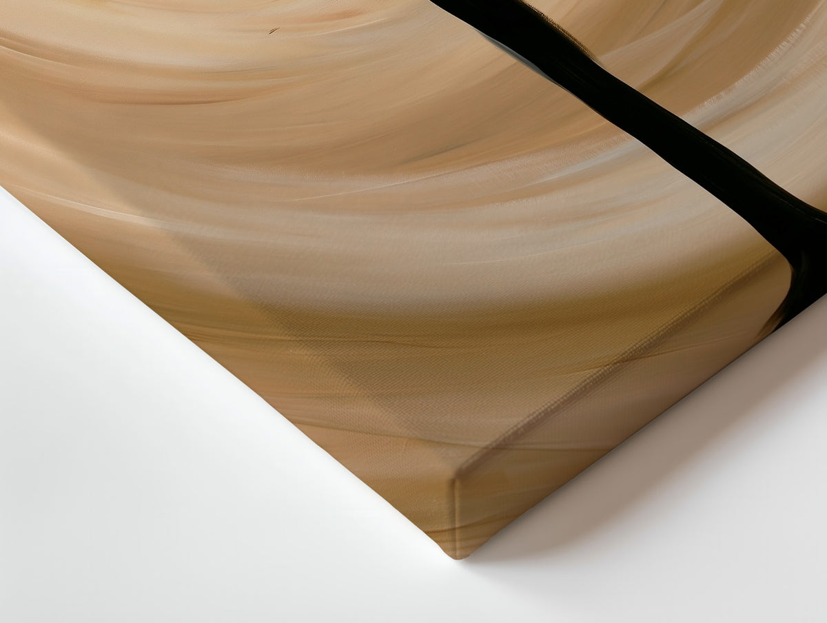 Close-up of the Woman in the Glass canvas: the texture and the image wrapping around the edge