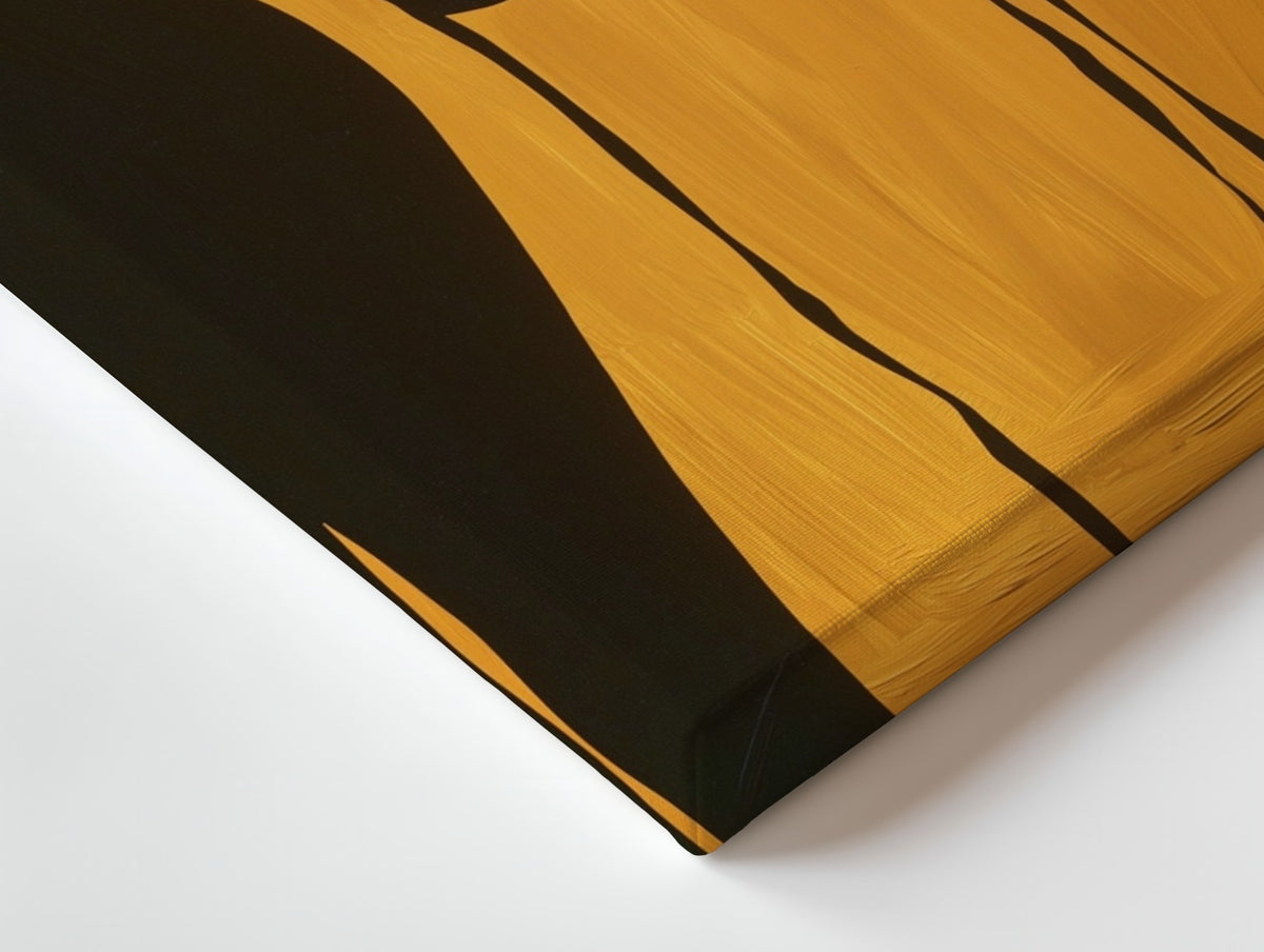 Close-up of the Heat of August canvas: the texture and the image wrapping around the edge