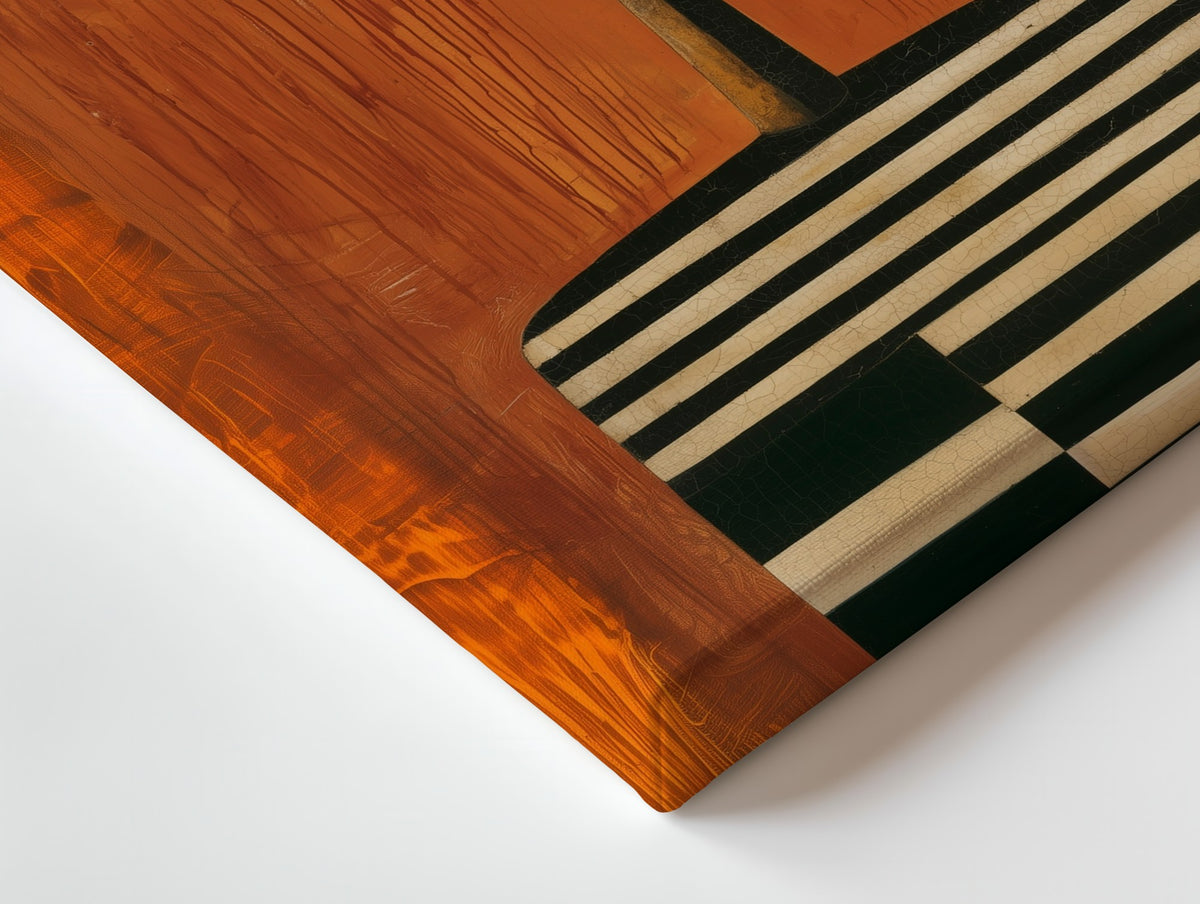Close-up of the The Cubist canvas: the texture and the image wrapping around the edge