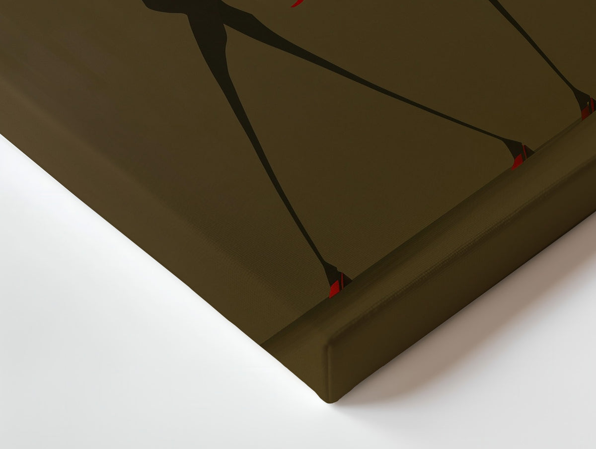 Close-up of the Stride canvas: the texture and the image wrapping around the edge