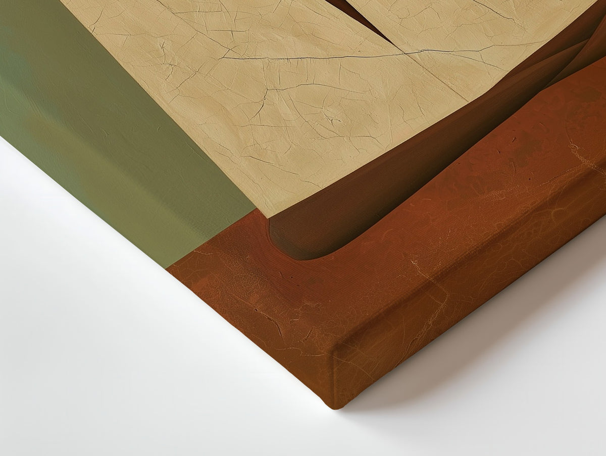 Close-up of the Composure canvas: the texture and the image wrapping around the edge