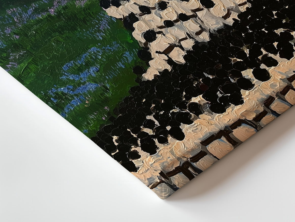 Close-up of the Ascent canvas: the texture and the image wrapping around the edge