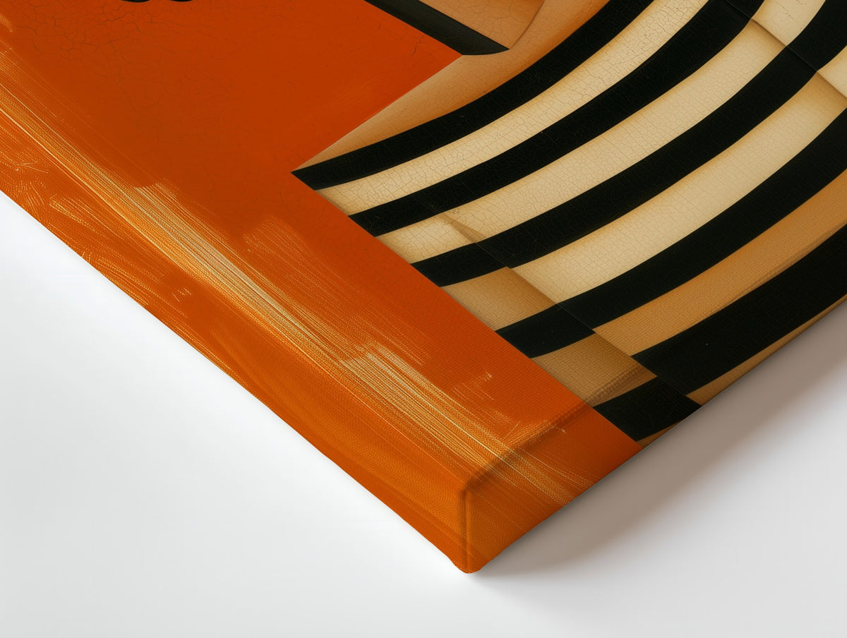 Close-up of the Held Breath canvas: the texture and the image wrapping around the edge