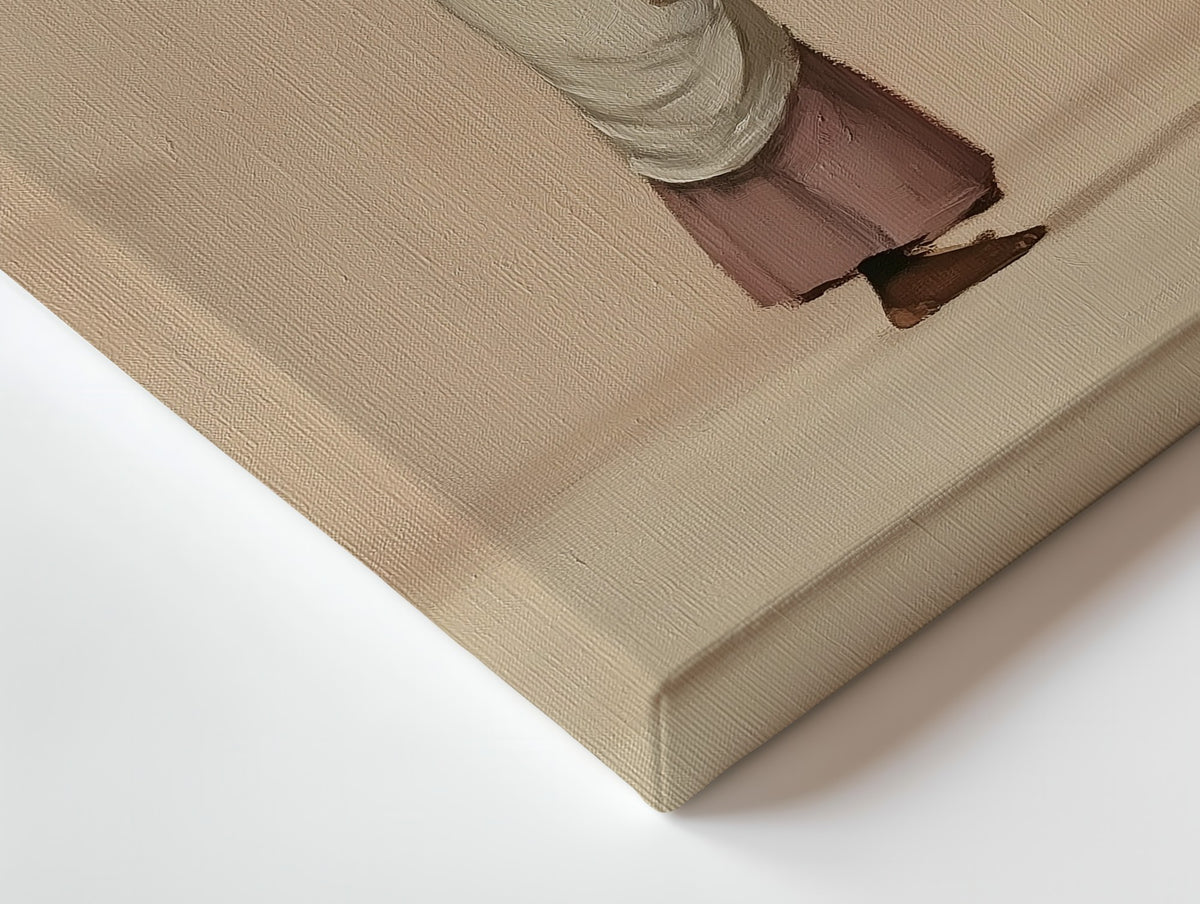 Close-up of the Balance canvas: the texture and the image wrapping around the edge