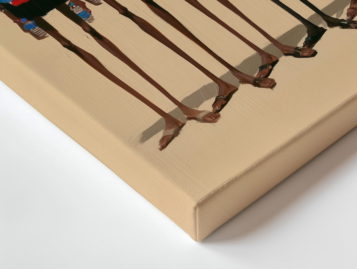 Close-up of the The Crew canvas: the texture and the image wrapping around the edge