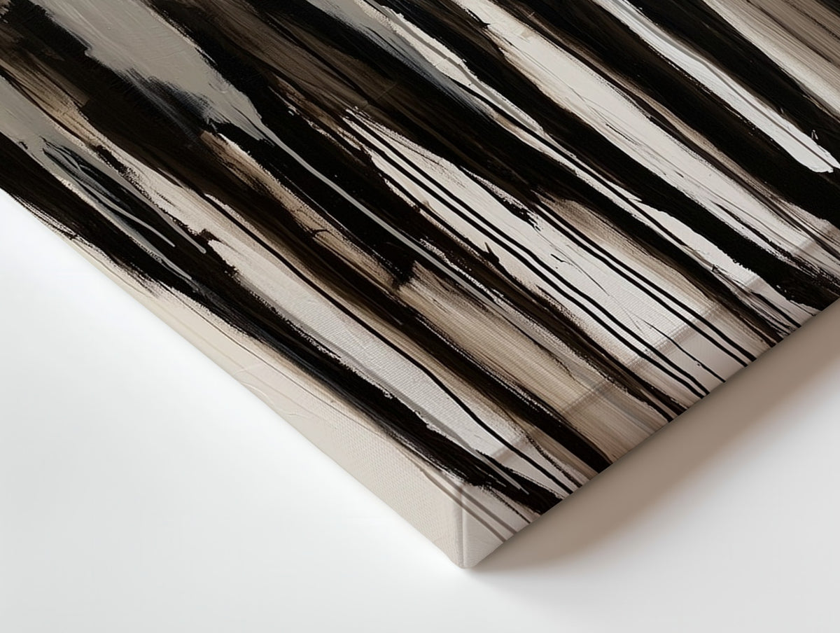 Close-up of the Procession canvas: the texture and the image wrapping around the edge