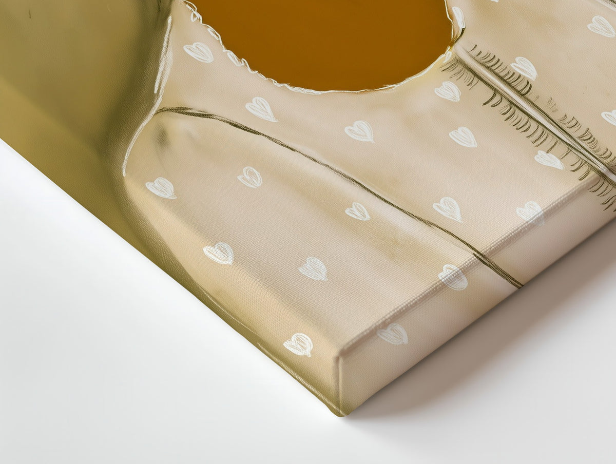 Close-up of the Girl in Stetson canvas: the texture and the image wrapping around the edge