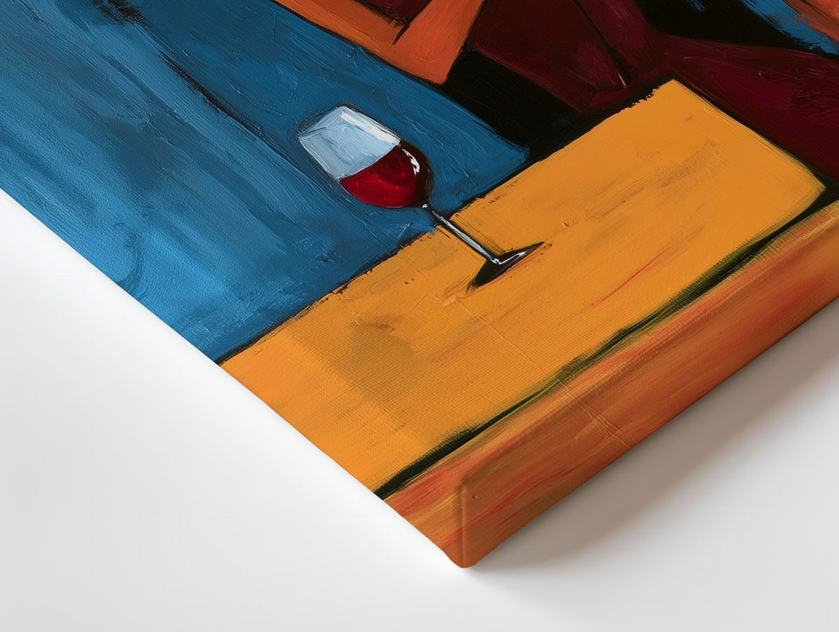 Close-up of the Evening Solitude canvas: the texture and the image wrapping around the edge