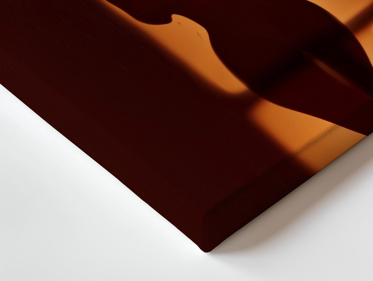 Close-up of the Silhouette at the Door canvas: the texture and the image wrapping around the edge