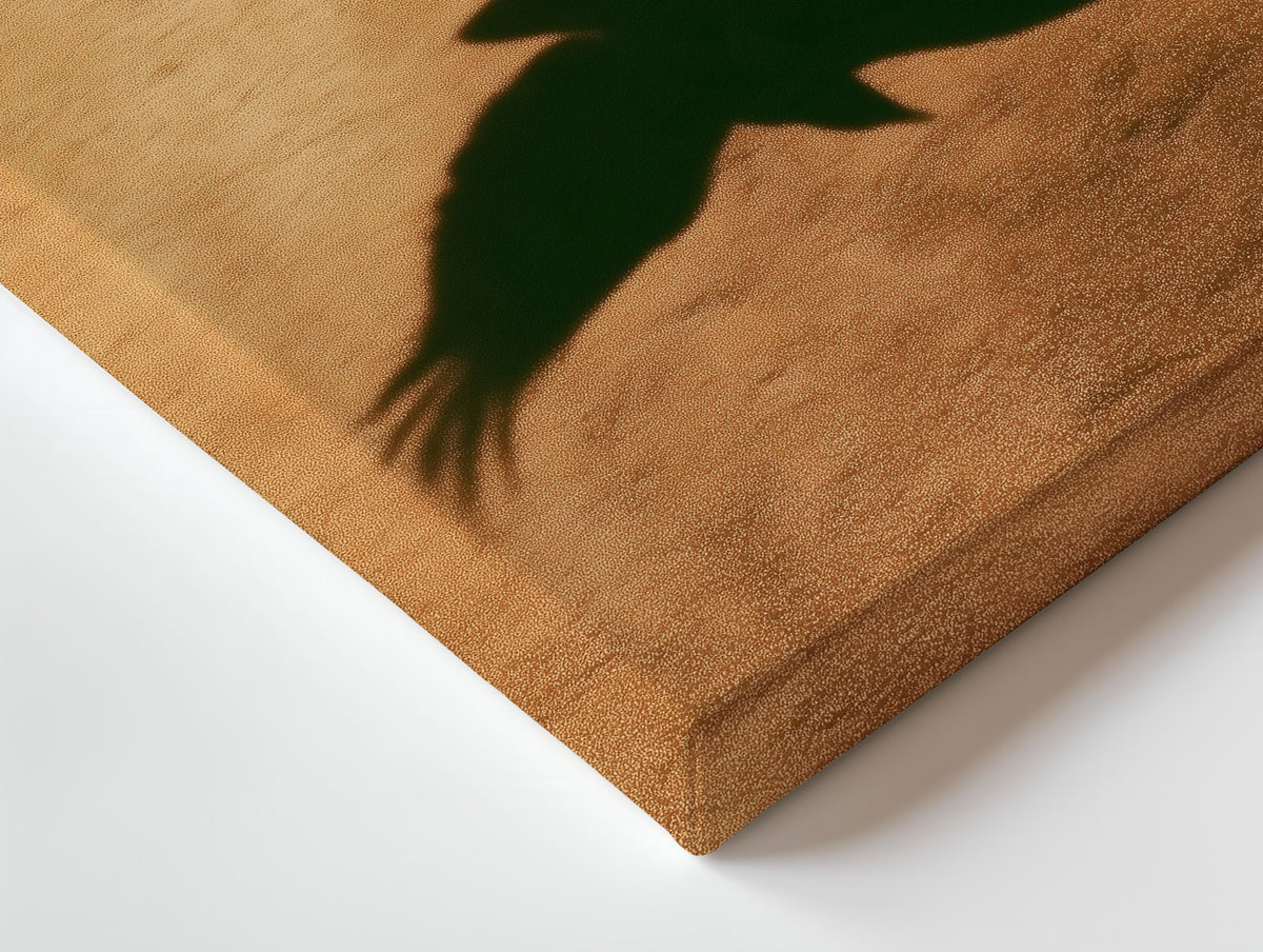 Close-up of the First Flight canvas: the texture and the image wrapping around the edge