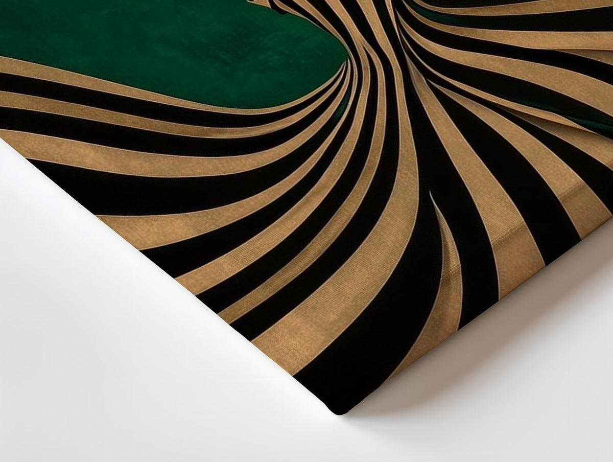 Close-up of the Spiral Gown canvas: the texture and the image wrapping around the edge